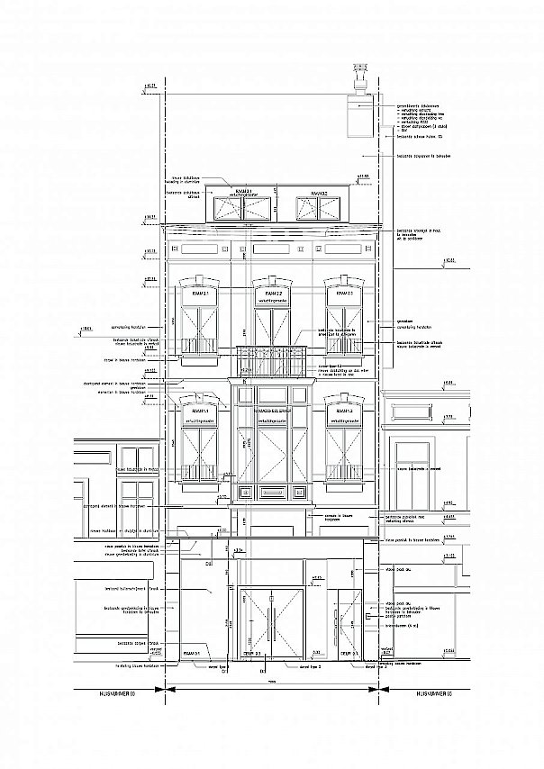 Verbouwing woning tot 3 appartementen en handelsruimte Ukkel