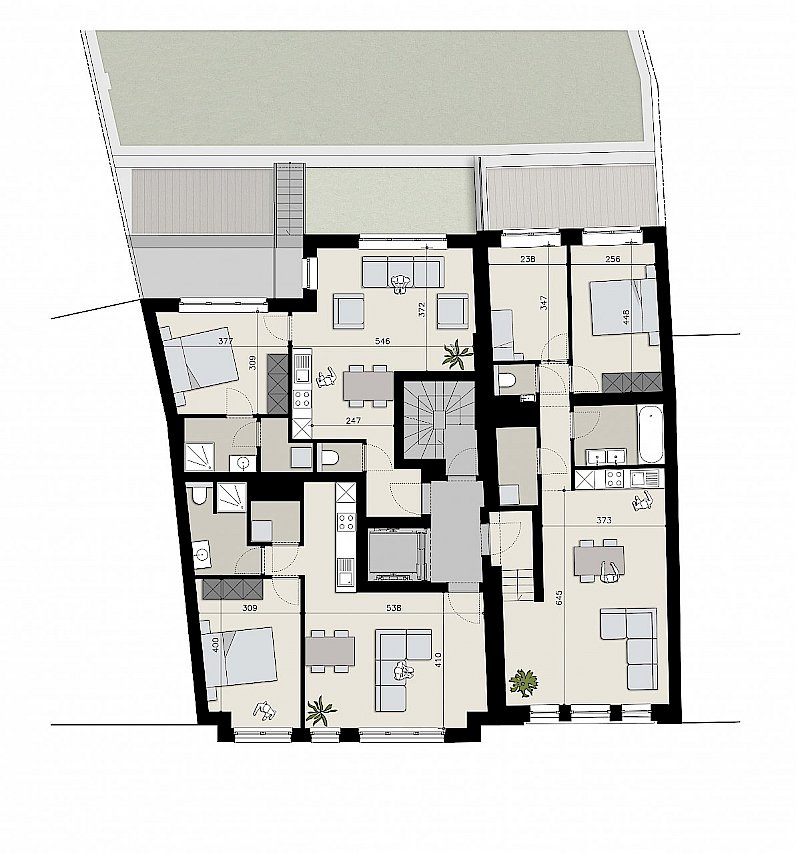 Handelsruimte en 11 appartementen Leuven