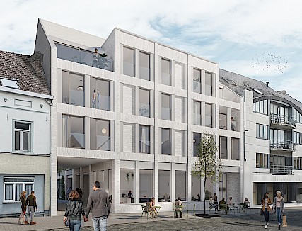 handelsgelijkvloers met 6 appartementen en 7 woningen 