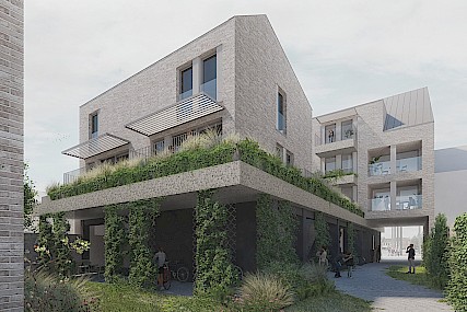 handelsgelijkvloers met 6 appartementen en 7 woningen 